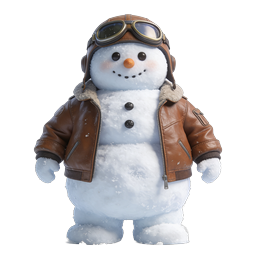 Aviator Snowman Pilot Character Icon - Winter Holiday