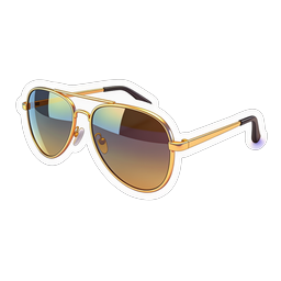 Aviator Sunglasses Icon - Gold Frame Eyewear Design