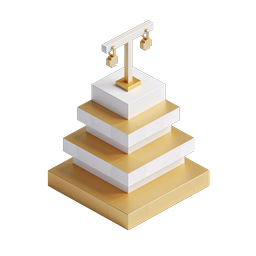 Isometric Award Podium Icon - Champion Trophy Stand