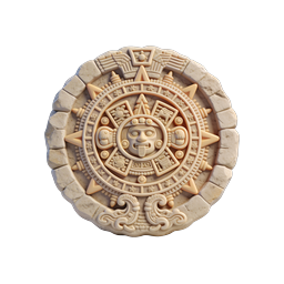 Ancient Aztec Calendar Stone Icon - Mesoamerican Sun Stone