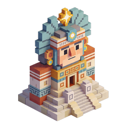 Aztec Temple Isometric 3D Icon - Ancient Pyramid Design