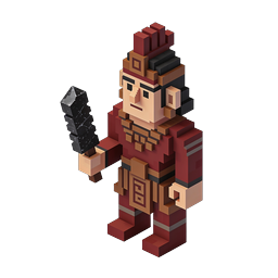 Aztec Warrior Voxel 3D Character Icon