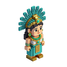Aztec Warrior Queen Voxel Icon - 3D Pixel Art Character