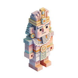 Aztec Warrior Voxel 3D Icon - Isometric Character Art