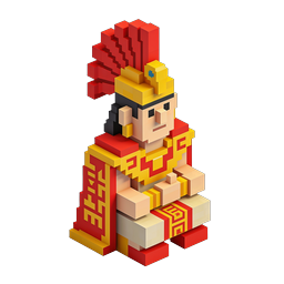Aztec Warrior Voxel 3D Icon - Isometric Game Asset