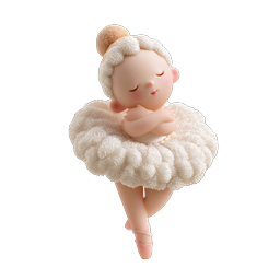 Adorable Baby Ballerina - 3D Clay Style Icon