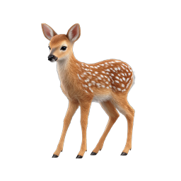 Adorable Baby Deer Fawn Icon - Realistic Wildlife Illustration