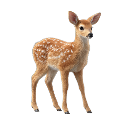 Realistic Baby Deer Fawn 3D Icon - Wildlife Nature