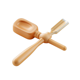 Baby Feeding Utensils Icon - Bottle Spoon Fork 3D