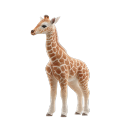 Baby Giraffe Icon - Realistic Wildlife Animal Illustration