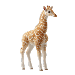 Realistic Baby Giraffe Icon - 3D Wildlife Illustration