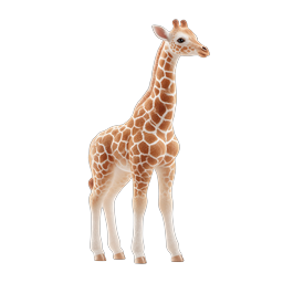Realistic Baby Giraffe Icon | 3D Animal Illustration