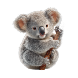Adorable Baby Koala Clinging to Branch | Realistic Wildlife Icon