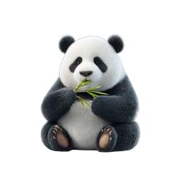 Adorable Baby Panda Eating Bamboo | Cute 3D Animal Icon