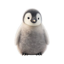 可愛い赤ちゃんペンギンのリアルな 3D アイコン