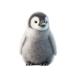 Icona realistica di un adorabile cucciolo di pinguino
