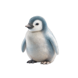 Adorable Baby Penguin Chick Icon - Cute Fluffy Wildlife