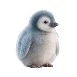 Niedliches realistisches 3D-Icon eines Baby-Pinguins