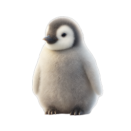 Adorable Baby Penguin Chick Realistic Icon