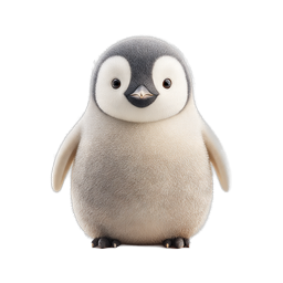 Adorable Realistic Baby Penguin 3D Icon