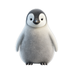 Icona di cucciolo di pinguino adorabile - Personaggio naturalistico 3D realistico