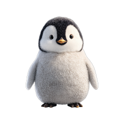 Cute Baby Penguin Icon - Fluffy Chick Illustration