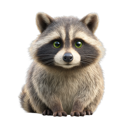 Adorable Baby Raccoon Realistic Icon - Cute Wildlife