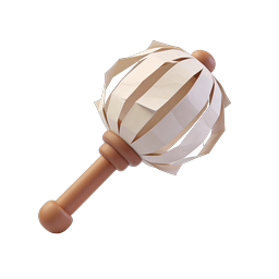 Baby Rattle Toy Icon - 3D Rendered Maraca Style