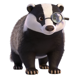 Cute Badger with Monocle 3D Icon | Wildlife Character