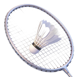 Badminton Racket and Shuttlecock 3D Icon