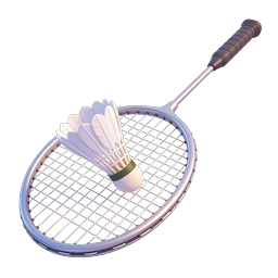 3D Badminton Racket with Shuttlecock Icon - Sports