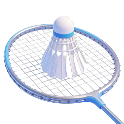 Badminton Racket with Shuttlecock Icon - Sports Equipment