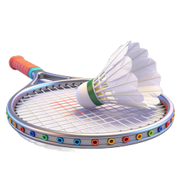 Icona sport racchetta da badminton e volano