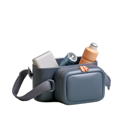 Clay Style Bag with Travel Essentials Icon