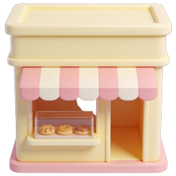 Charming Clay-Style Bakery Shop Icon | Pastry Store 3D