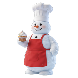 Baking Snowman Chef Icon - Festive Holiday 3D Illustration