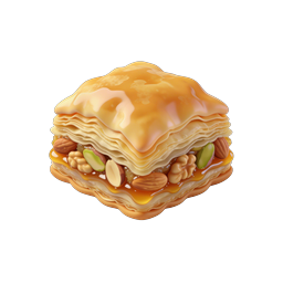 Icône de pâtisserie Baklava - Illustration 3D réaliste de dessert