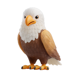 Bald Eagle Character 3D Clay-Style Icon