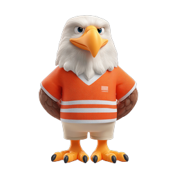 Bald Eagle Sports Mascot 3D Character Icon