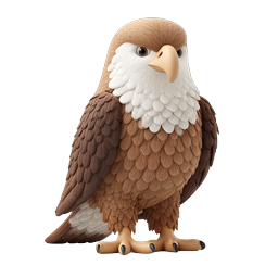 リアルな3Dハクトウワシアイコン - 威厳ある猛禽類