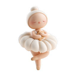 Adorable Clay Ballerina Character Icon | Cute 3D Illustration