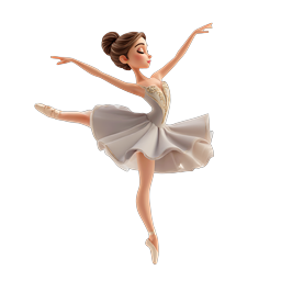 Elegant Ballerina Dance Icon - 3D Rendered