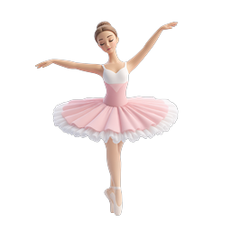 Ballerina Dancer Icon - Graceful 3D Ballet Character