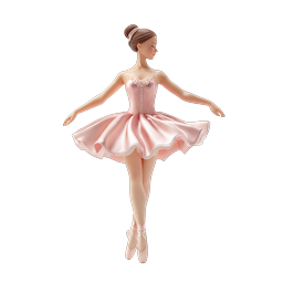 Elegant Ballerina Dancer 3D Icon - Classical Ballet Figure