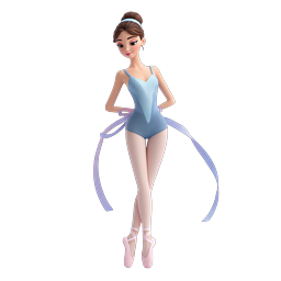 Ícone de personagem 3D de bailarina elegante