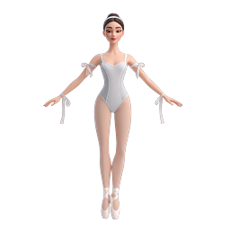 Elegantes Ballerina 3D-Icon - Ballettvorführung
