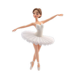 Иконка персонажа балерины - 3D рендер
