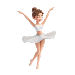 Graceful Ballerina Dancer 3D Icon - Elegant Performance Art