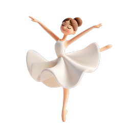Elegant Ballerina Dancer 3D Icon - Graceful Ballet Figure