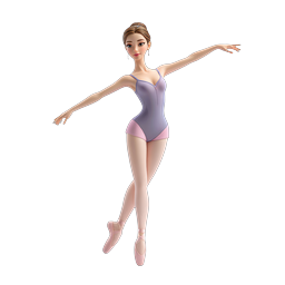 Graceful Ballerina Dancer 3D Icon - Ballet Performance